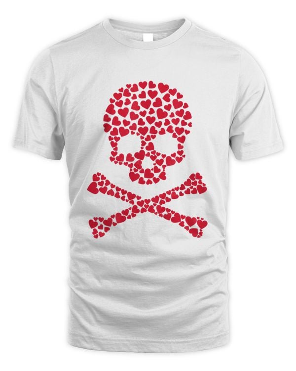 Skull Filled With Hearts Valentine Day Outfit Gift Idea