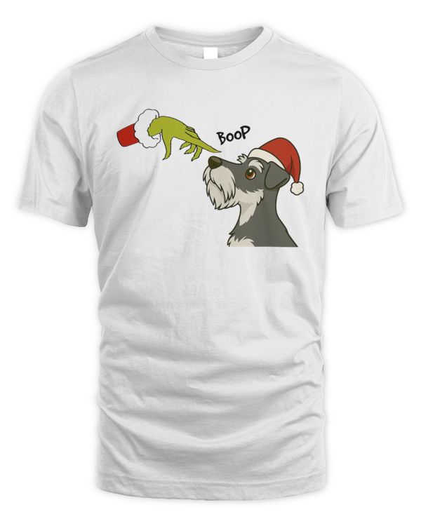 Cute Grinch Hand Touching Schnauzer Dog Boop