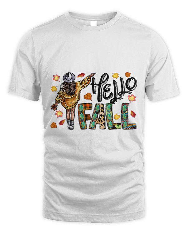 Hello Fall Pumpkin Autumn Girl Thanksgiving Pumpkin689