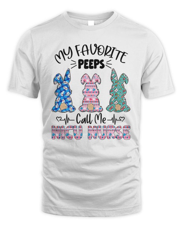 NICU Nurse Floral Bunnies Nurse Easter T-Shirt