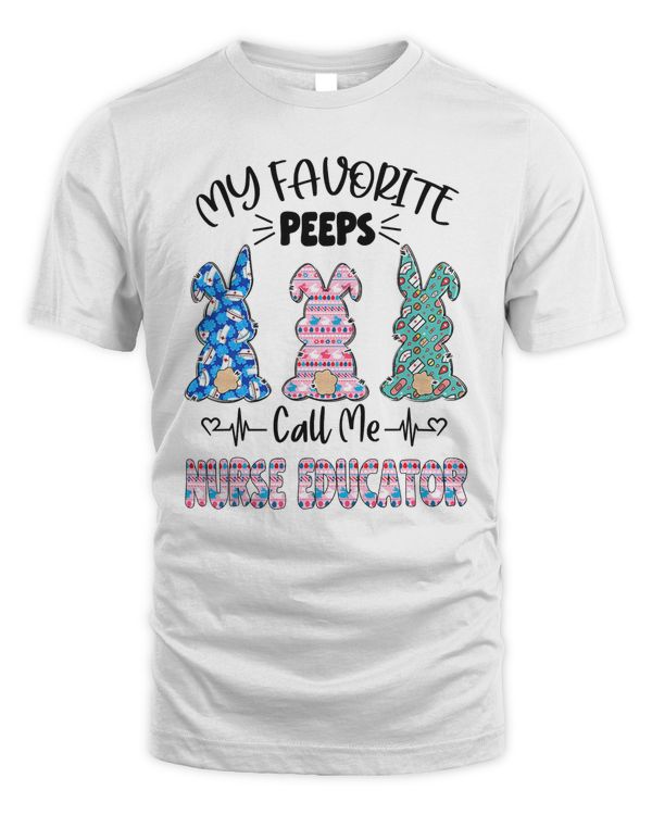 Nurse Educator Floral Bunnies Nurse Easter T-Shirt