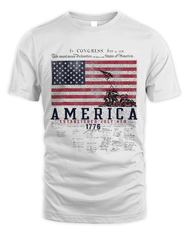 4TH OF JULY T SHIRT AMERICA ESTABLISHED JULY 4TH 1776