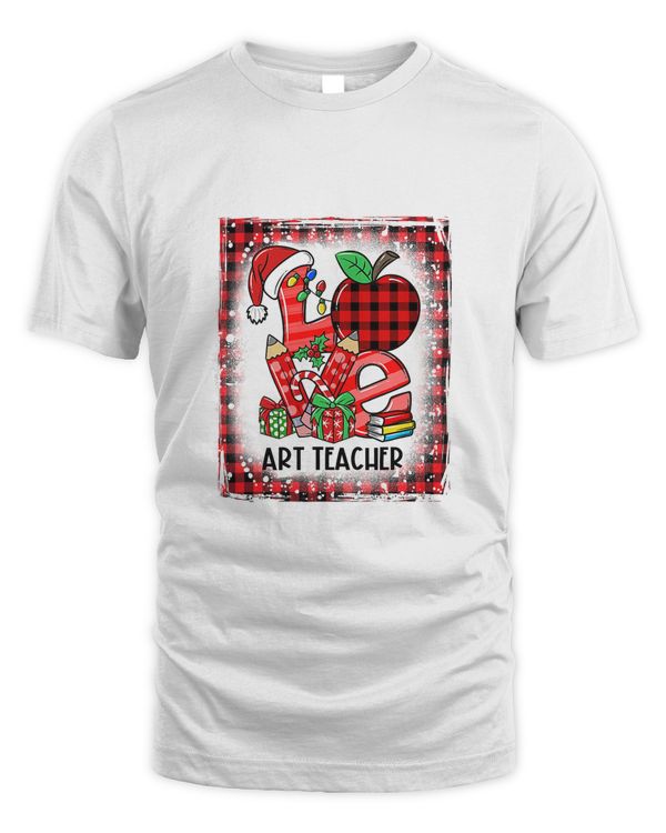 Bleached Love Art Teacher Santa Artist Painter Christmas T-Shirt