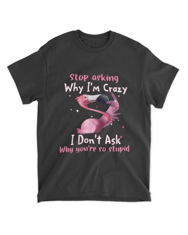 Funny Flamingo Stop Asking Why I'm Crazy