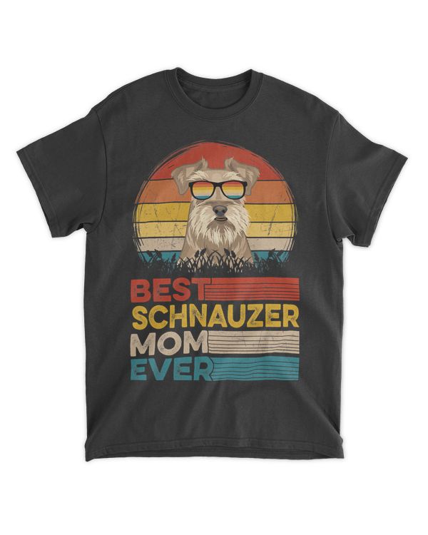 Dog Vintage Best Schnauzer Mom Ever Mother Day Puppy Dog Mom T-Shirt