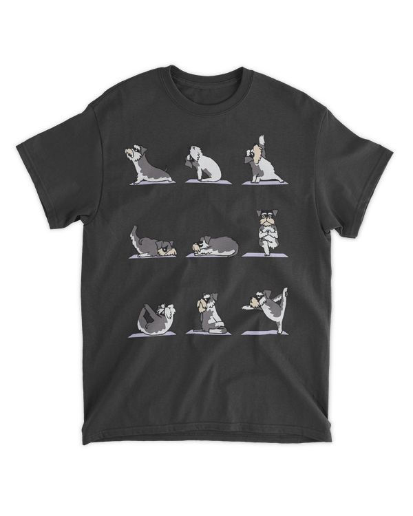 Miniature Schnauzer yoga Asana Pose Meditation Funny T-Shirt