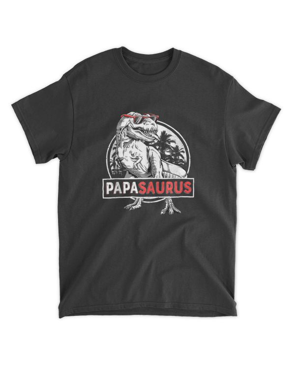 Papasaurus T rex Dinosaur Funny Papa Saurus Family Matching Shirt