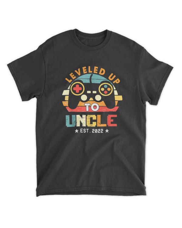 Promoted To Uncle EST. 2022 2021 Leveled Up To Daddy Dad t Shirt