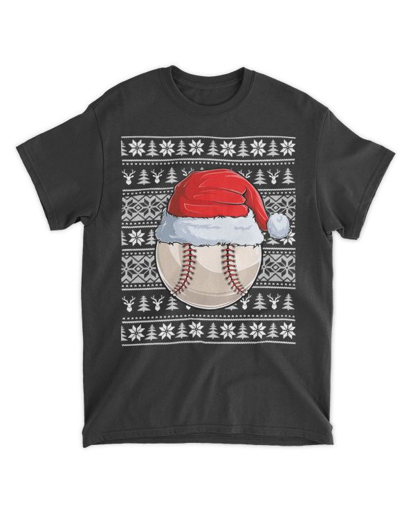 Baseball Baseball Ball Santa Hat Christmas Funny Ball Santa Pajamas 1 Baseball Coach
