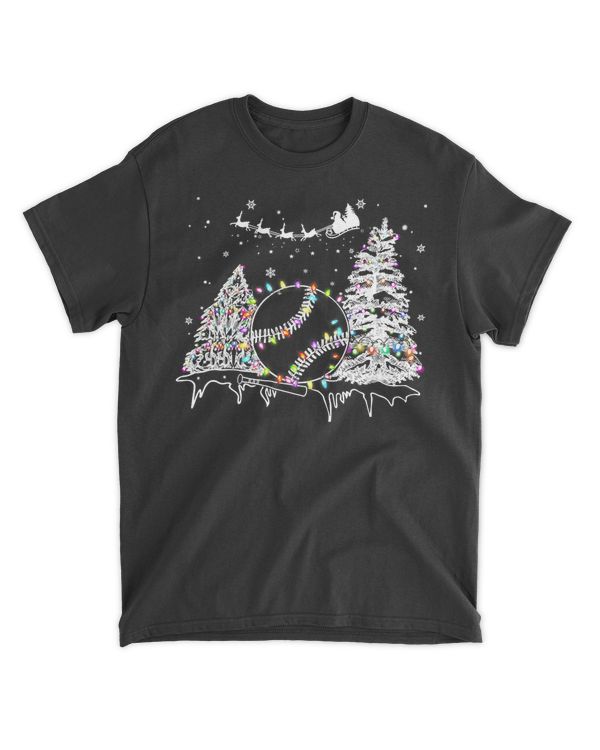 Baseball Baseball Christmas With Santa Hat Tree Christmas Lights 60 Baseball Coach