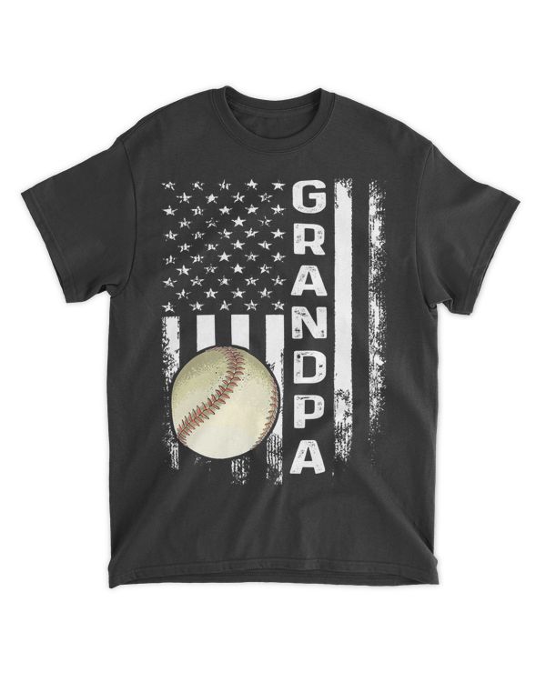 Baseball Baseball Grandpa American Flag Vintage Christmas Xmas 86 Baseball Coach