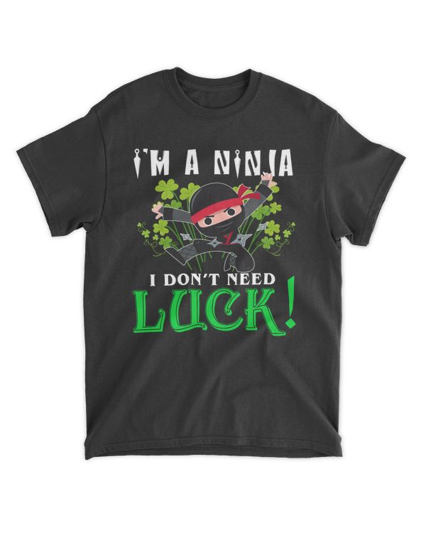 RD St. Patrick's Day Ninja Luck Green Kids Gift Clover Shirt  1