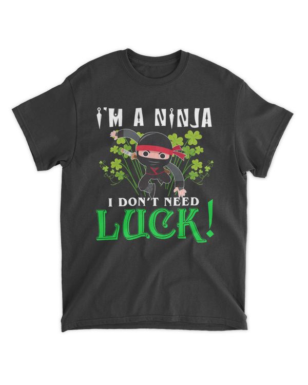 RD St. Patrick's Day Ninja Luck Green Kids Gift Clover Shirt 2