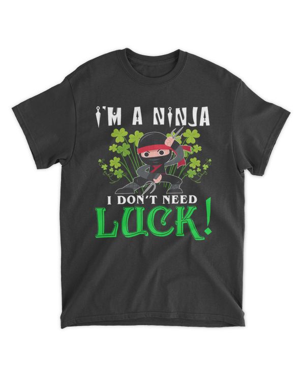 RD St. Patrick's Day Ninja Luck Green Kids Gift Clover Shirt 3