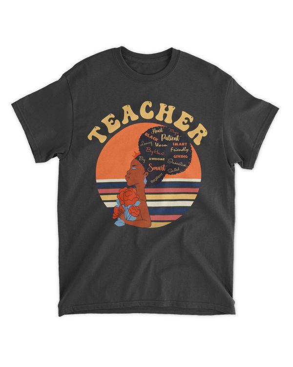RD Black Smart Teacher Afro Love Melanin African American Women Shirt
