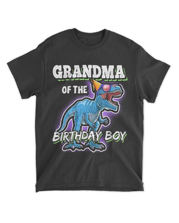 Grandma of the Birthday Boy Matching Family Dinosaur Gift T-Shirt - Mothers Day Shirts For Grandma