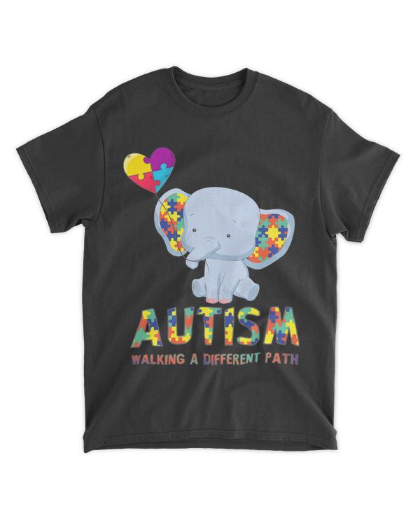 Autism Elephant Walking A Different Path T Shirt For Kids