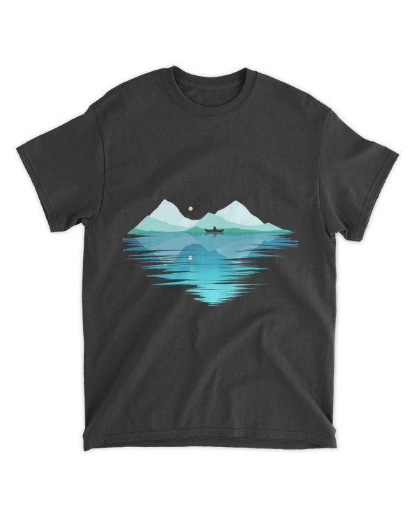 Camping Camp Canoe On A Lake In The Mountains By Moonlight On Camper