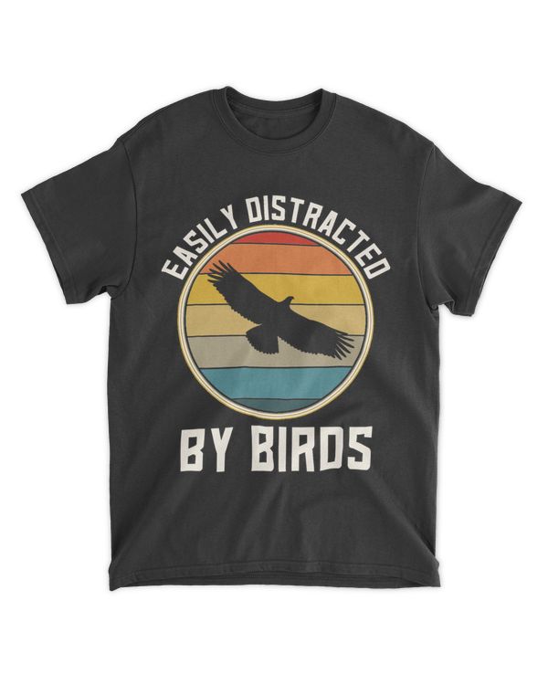 Easily Distracted By Birds Watching Retro Hawk Lover Women
