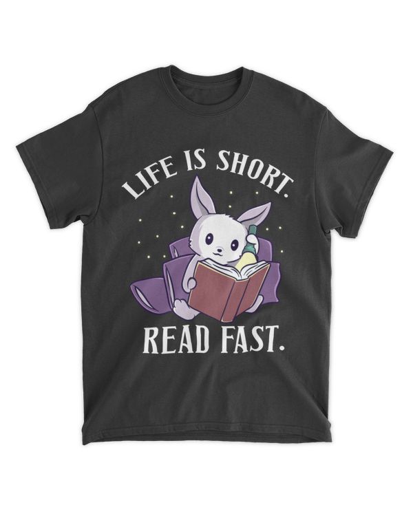 Life Is Short Read Books Library Rodent Bunny Kawaii Anime