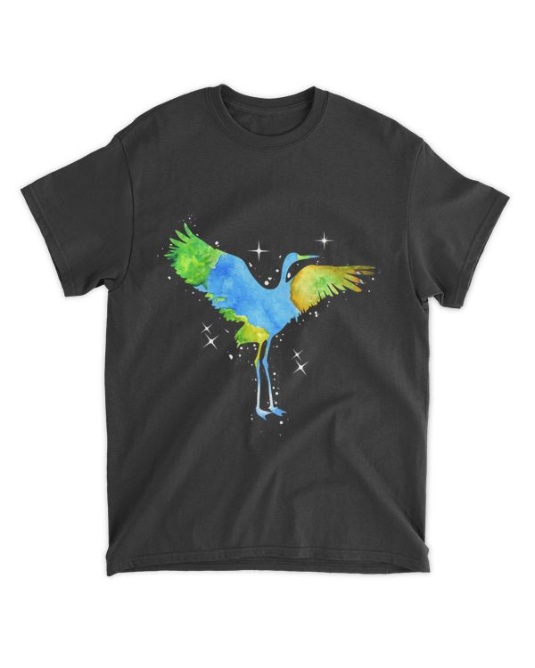 Earth Day Whooping Crane Silhouette Watercolor Art Planet