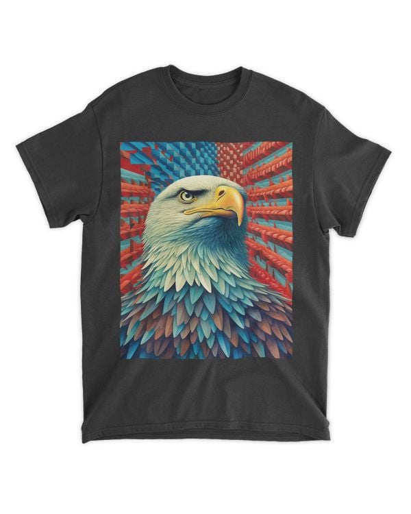 Independence Day Fourth of July Op Art Bald Eagle July 4th