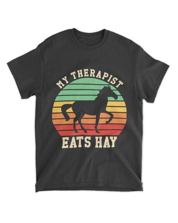 My Therapist Eats Hay Funny Horseback Riding Retro 21