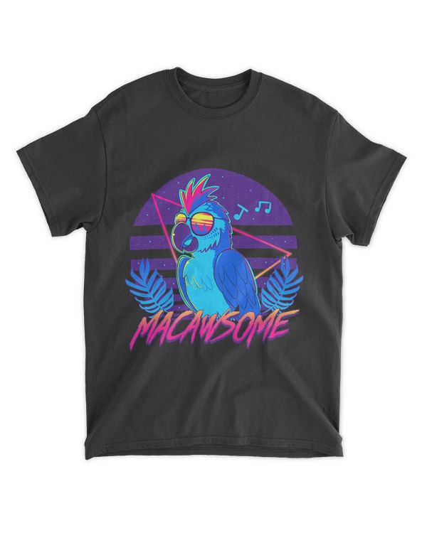 Macawsome Retrowave 80s Macaw Parrot