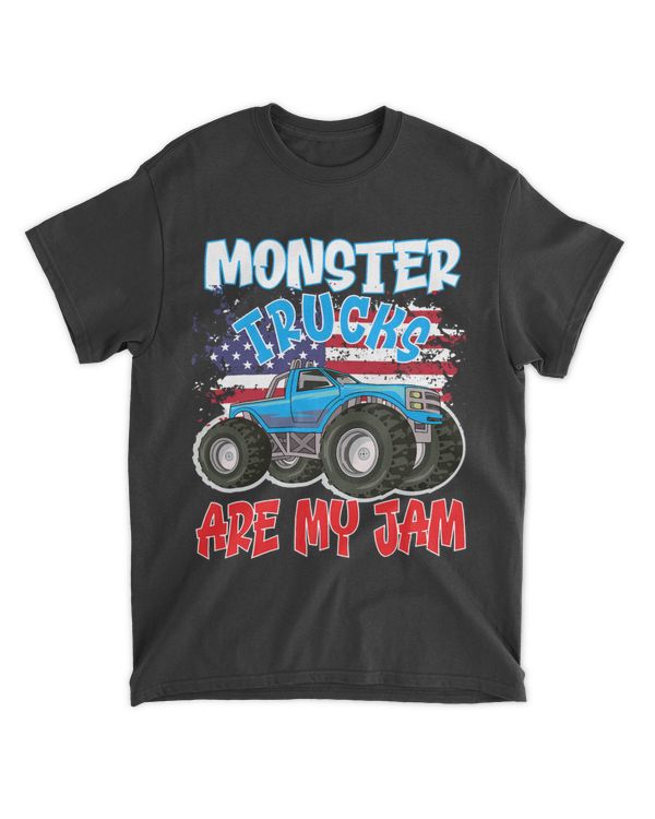 Monster Trucks Are My Jam American Flag Racing Usa Retro