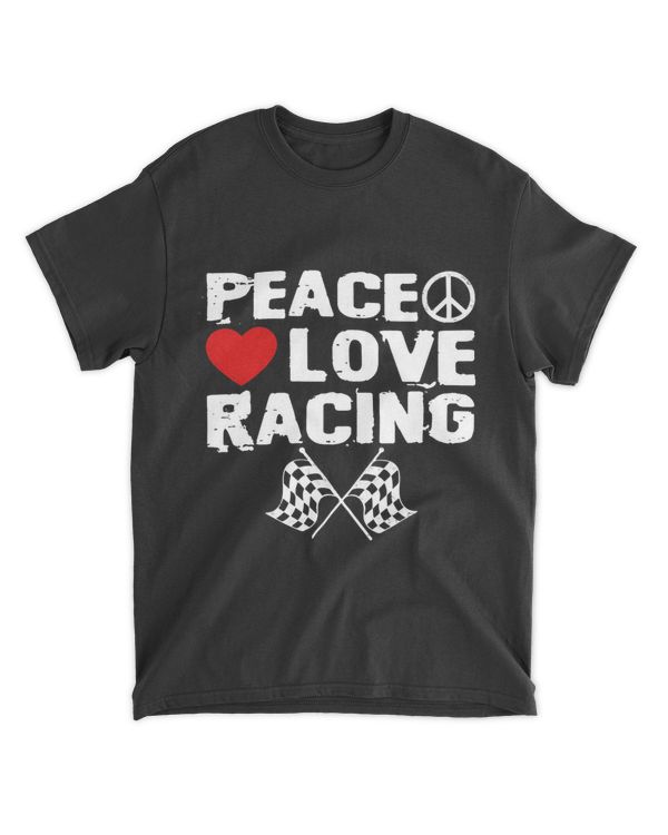 Peace Love Racing Heart Race Car Lover
