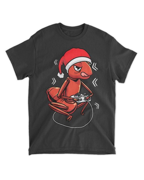 Gamer Fire Ant With Christmas Hat Video Games Gaming Insect