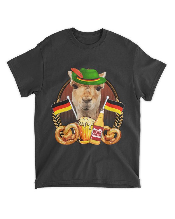Funny Lederhosen Llama German Beer Drinkers Oktoberfest Men