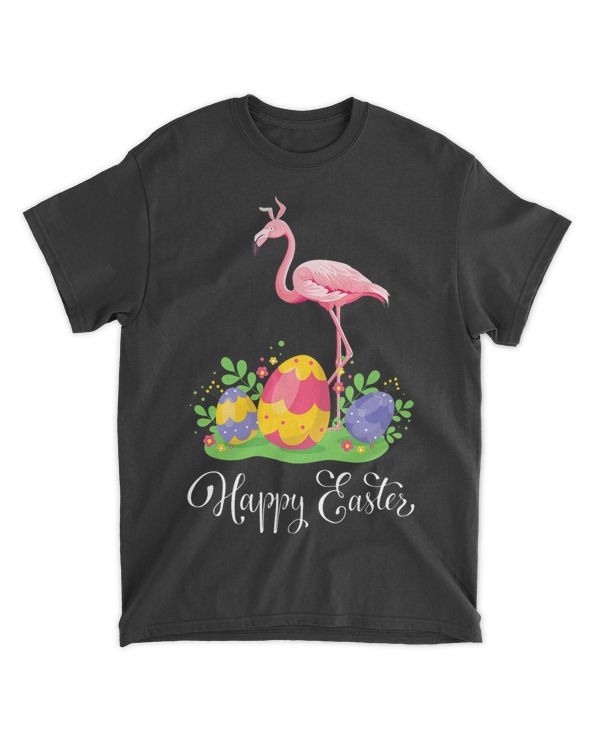 Happy Easter Flamingo With Easter Egg