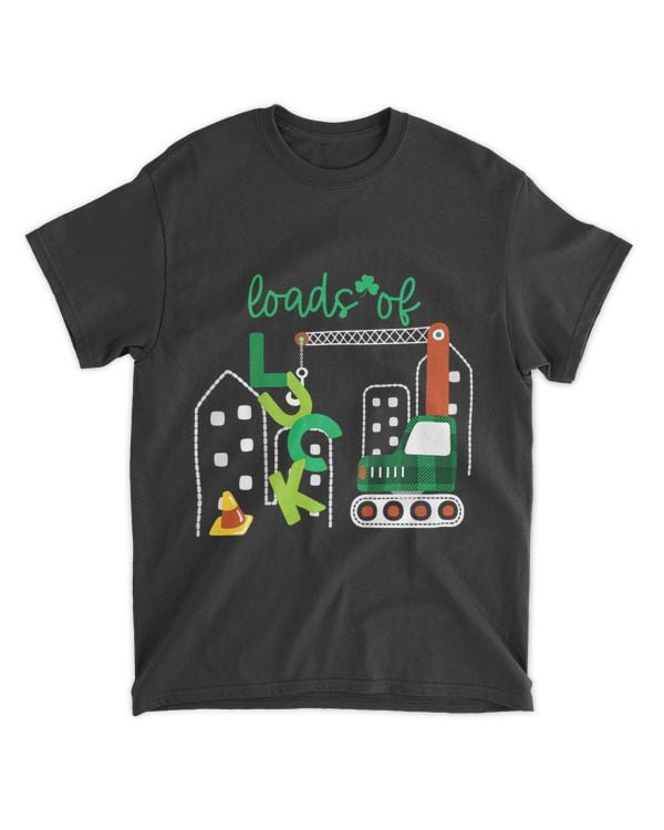 Kids Loads Of Luck Crane Truck St Patricks Day Buffalo Plaid