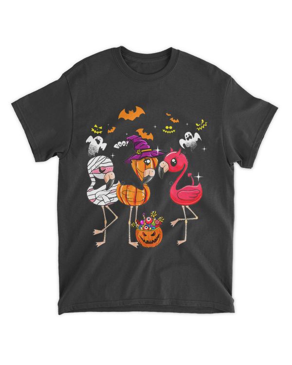 Three Flamingo Wearing Witch Hat Halloween Flamingo Lover
