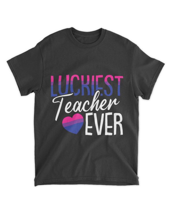 Luckiest Teacher Ever LGBTQ Bisexual Pride Flag Ally
