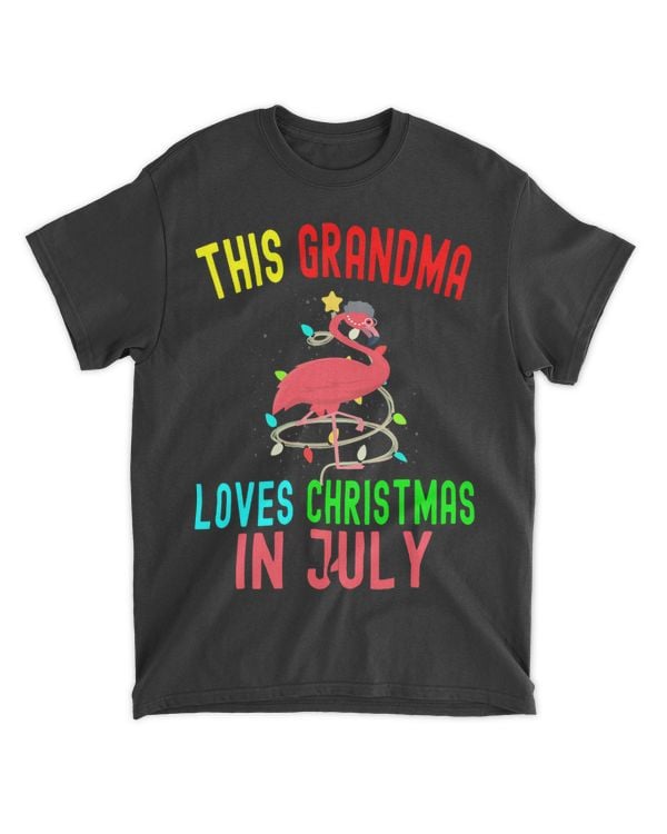 This Grandma Loves Christmas In July Funny Flamingo Grandma