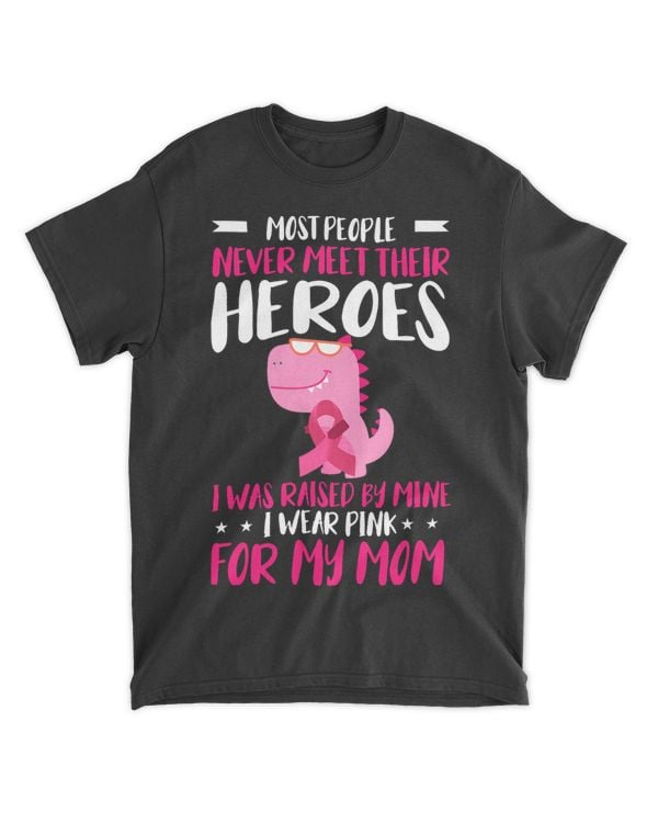 Dino TRex Breast Cancer Awareness I Wear Pink For My Mom