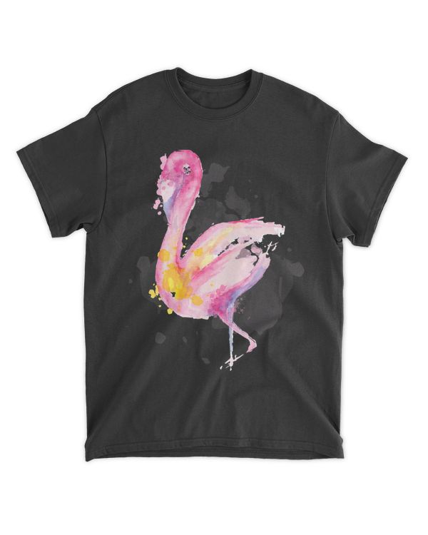 Artful pink beautiful flamingo