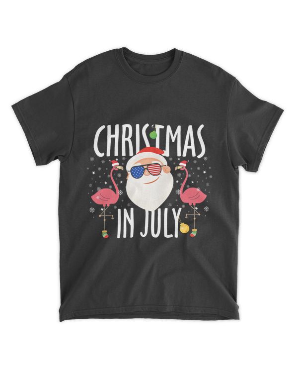 Christmas In July for Santa Men Women Pink Flamingo Summer