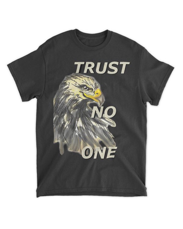 Mens Eagle Themed Patritic Graphic Tee TRUST NO ONE