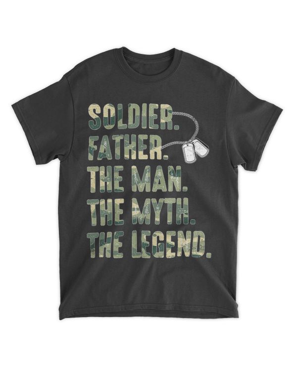 Mens Soldier Father Man Myth Legend Camouflage Funny Fathers Day