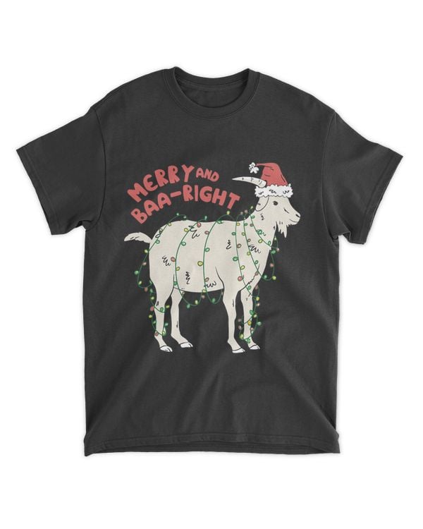 Funny Christmas Goat Merry and Baaright Xmas Humor