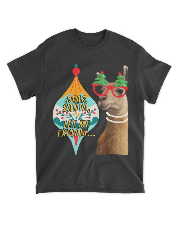 Letter to Santa retro ornament Llama mama xmas funny design