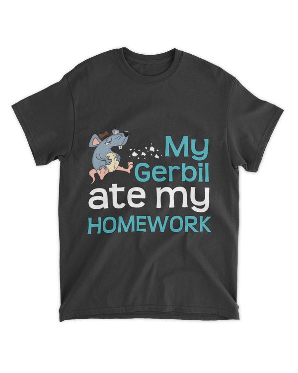 My Gerbil Ate My Homework Mouse Graphic School T Shirt