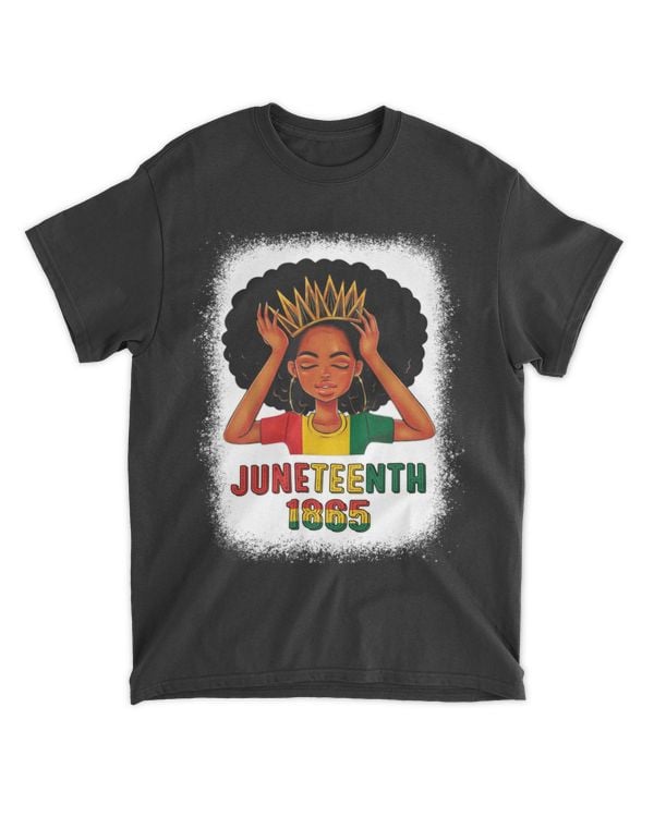 Womens Bleached Juneteenth 1865 Black Pride Melanin African American Woman