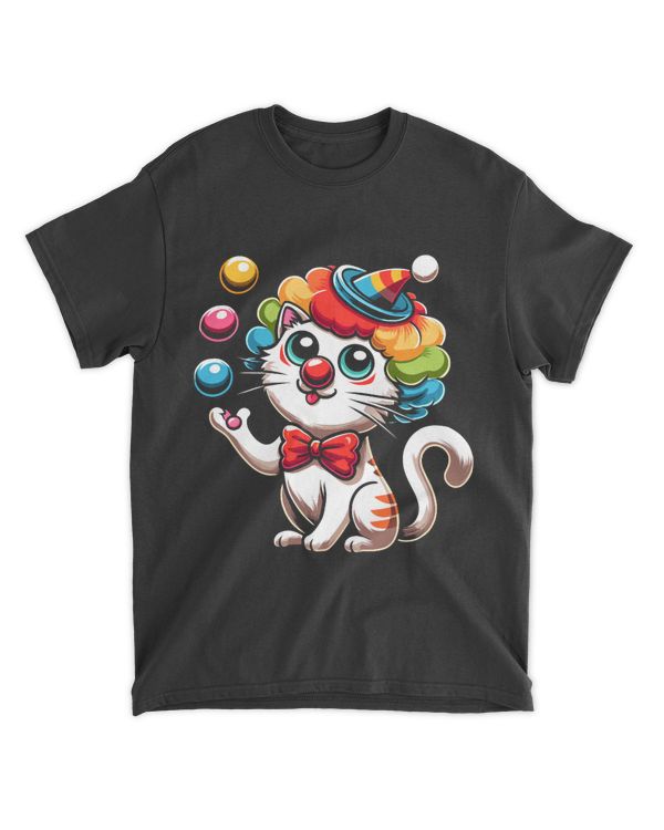 Cute Circus Cat Clown Juggling Art