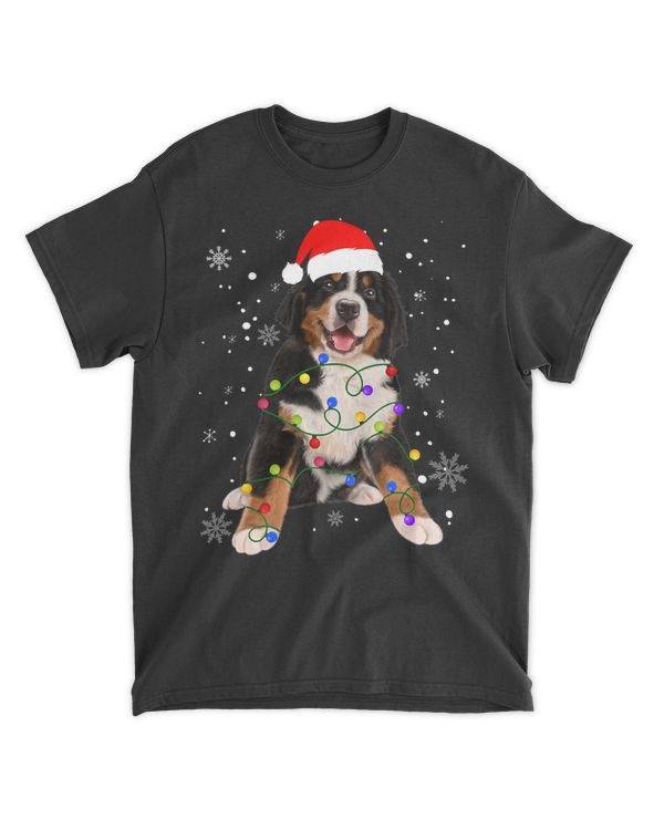 Bernese Mountain Dog Lights Christmas Matching Family T-Shirt