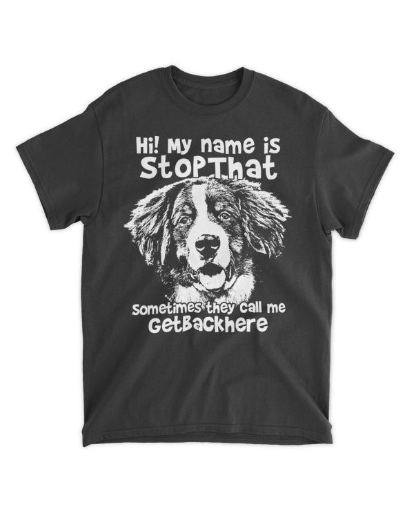 Hi My Name Is StopThat Funny Bernese Mountain Dog Shirt