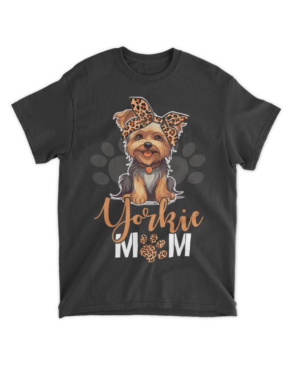 Yorkie Mom Yorkshire Leopard Dog Lovers Mother's Day T-Shirt